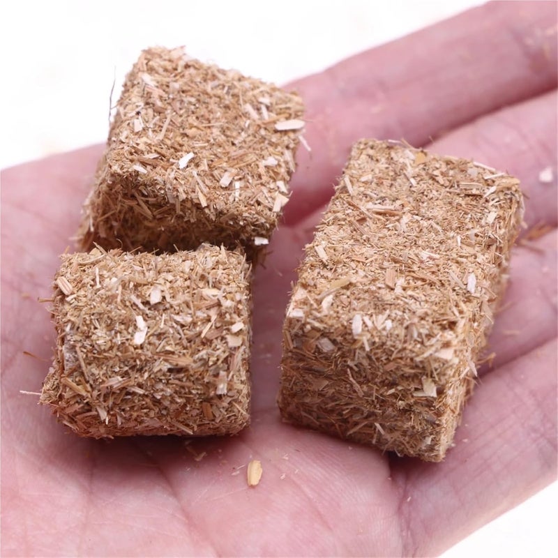mini hay Bales 20/60pcs Mini Natural Square Round Hay Bale Straw Blocks Dollhouse Farm Garden Party Photo Prop(02,20pcs) - Image 3