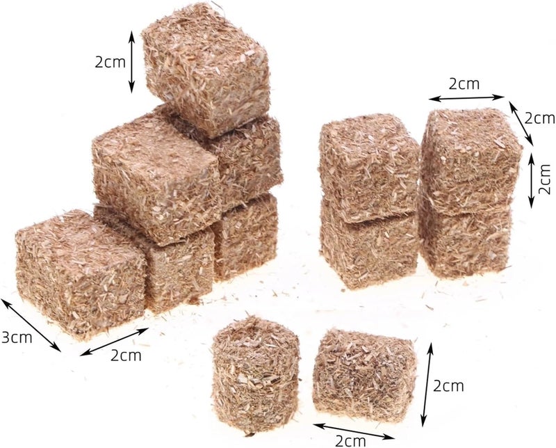 mini hay Bales 20/60pcs Mini Natural Square Round Hay Bale Straw Blocks Dollhouse Farm Garden Party Photo Prop(02,20pcs) - Image 2