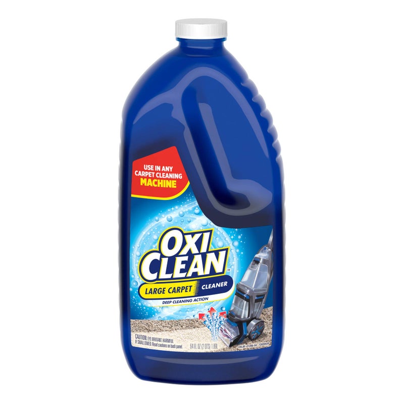 OxiClean Large Carpet Cleaner Liquid Solution for Steam Cleaning Machines, 64 fl oz - Image 1