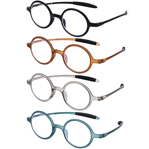 DOOViC Round Reading Glasses Blue Light Blocking Readers Flexible Lightweight Fashion Design Round Readers for Women Men +1.5 Strength - Image 1