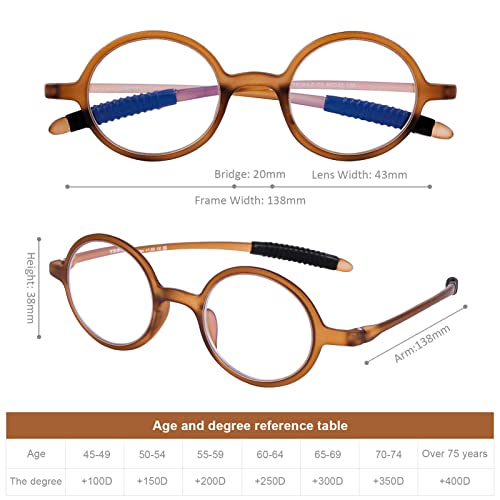 DOOViC Round Reading Glasses Blue Light Blocking Readers Flexible Lightweight Fashion Design Round Readers for Women Men +1.5 Strength - Image 2