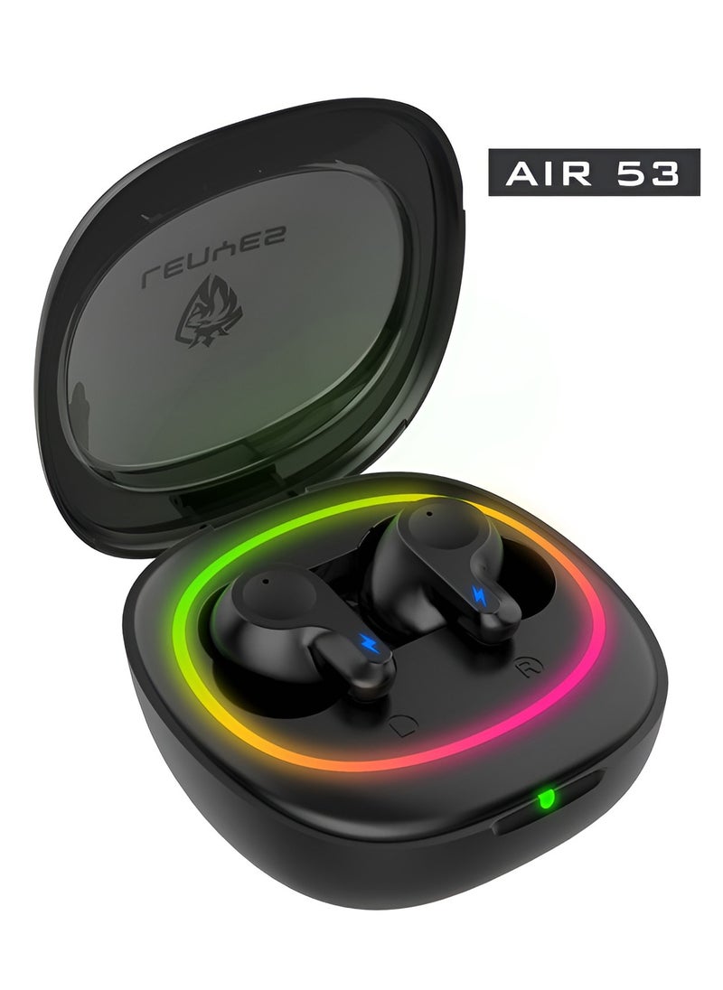 Lenyes - Air 53 True Wireless Earbuds Headphones Deep Powerful Bass IPX4 Gaming TWS Earphone RGB Light Wireless Bluetooth Earbuds 5.3 Headset - Image 1