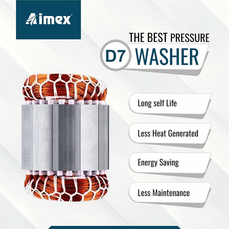Aimex Aimex High Pressure Washer with Induction Motor 2200 Watts with 1L Foam Cannon D7 Combo  - Image 3