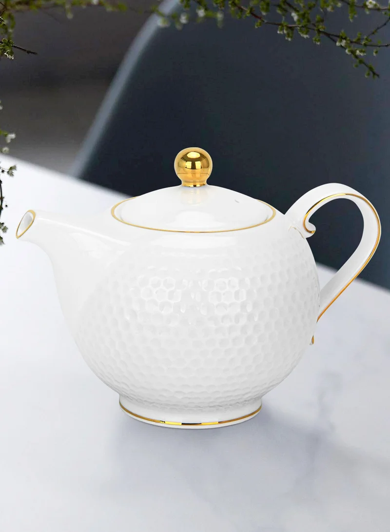 Fissman Tea Pot 780ml Noemi Series,Porcelain with Handle and Lid, Coffee Kettle, Suitable for Blooming Tea & Loose Leaf Tea Maker
