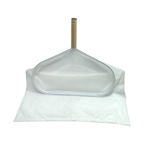 BlueWave Swimming Pool Deep Leaf Rake White & Gold Aluminum Handle & Fine Mesh Net (White & Golden Color) - Image 4