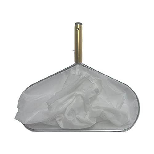 BlueWave Swimming Pool Deep Leaf Rake White & Gold Aluminum Handle & Fine Mesh Net (White & Golden Color) - Image 3