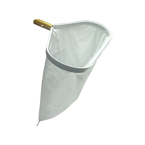 BlueWave Swimming Pool Deep Leaf Rake White & Gold Aluminum Handle & Fine Mesh Net (White & Golden Color) - Image 1