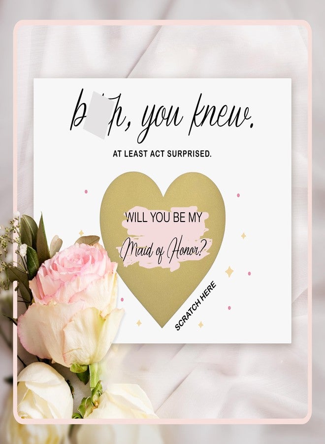 SEEBERY Maid of Honor Proposal Card - Will You Be My Maid of Honor - Funny Scratch Off Card with Envelope - Unique Maid of Honor Gift - Surprise Wedding or Bridal Shower Invitation - Image 3