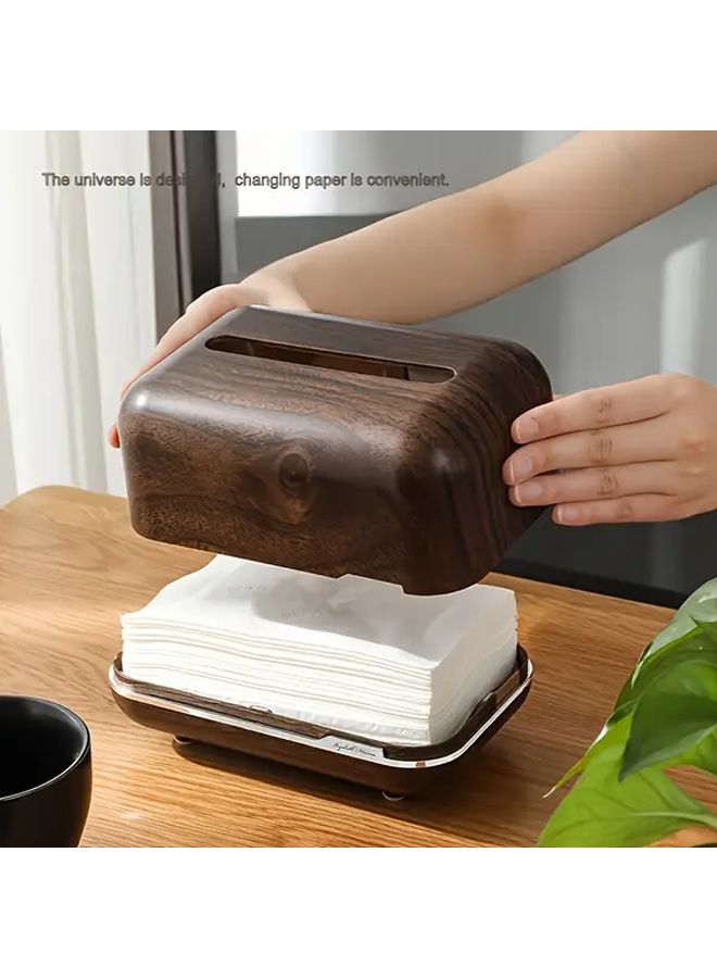 صندوق مناديل خشبي اللون، موزع سطح المكتب، تخزين زخرفي للمنزل، المطبخ، غرفة النوم، غرفة المعيشة - Image 4