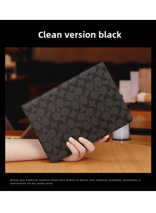 Air6/11 Flat Air2 Protective Case Mini54 Leather Case Silicone 10.2Pro11 Soft Case Ipad10-Color:NET Version Black-Applicable Model:2024 Air6 （11） - Image 1