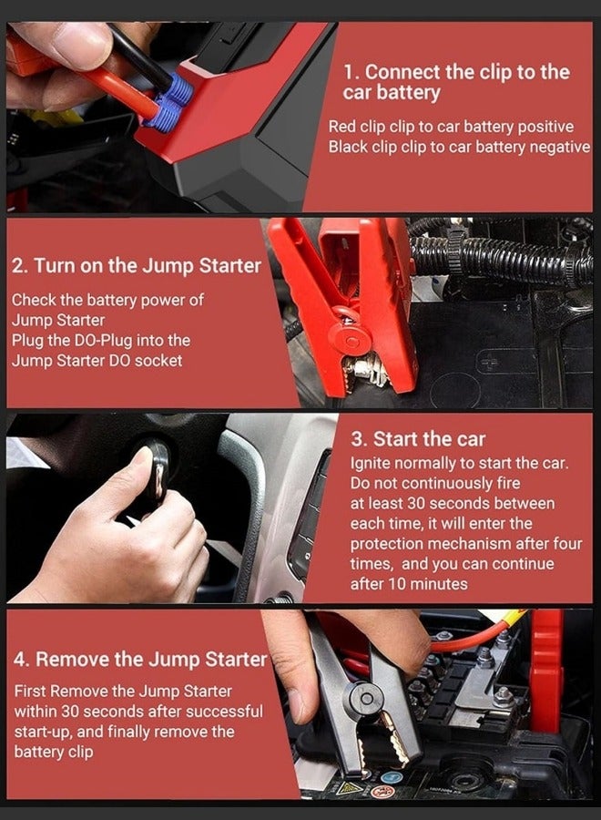 Generic Car Jump Starter (10000mAh 12V) Can Be Used As A Charger Smart Display Emergency Power Bank Convenient for Car Motorcycle Mobile Phone Laptop  - Image 5
