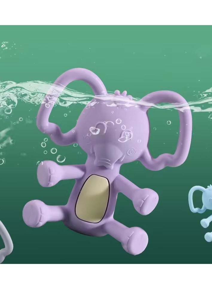 Twisoo Elephant Silicone Baby Teether - BPA-Free Food Grade Teething Toy for Infants 6-12 Months, Soft Gum Soothing Chewing Toy, Easy-to-Grasp Design ( Purple ) - Image 4