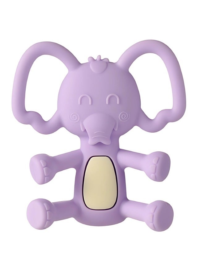 Twisoo Elephant Silicone Baby Teether - BPA-Free Food Grade Teething Toy for Infants 6-12 Months, Soft Gum Soothing Chewing Toy, Easy-to-Grasp Design ( Purple ) - Image 1