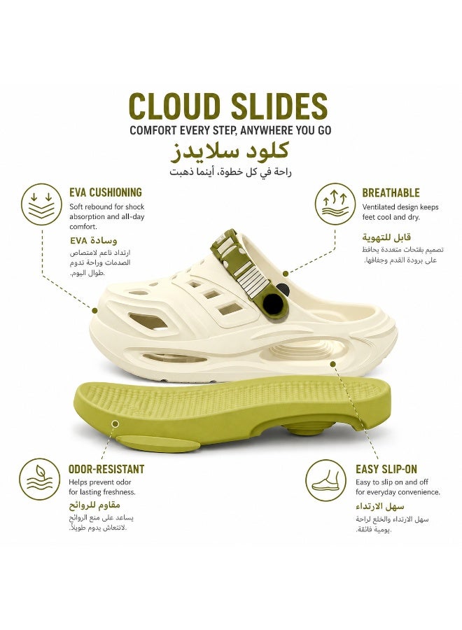 Cloud Slides for Men & Women with Removable Cushion Insole, EVA Shock Absorption, Breathable Hollow Design, Odor-Resistant Material, Lightweight Slip-On Sandals, Double-Layer Comfort Sole, Soft Non-Slip Bathroom & Beach Clogs, Quick-Dry Casual Indoor Outdoor Shoes for Summer, Home, Travel, Garden, Pool, Shower and Daily Walking - Image 3