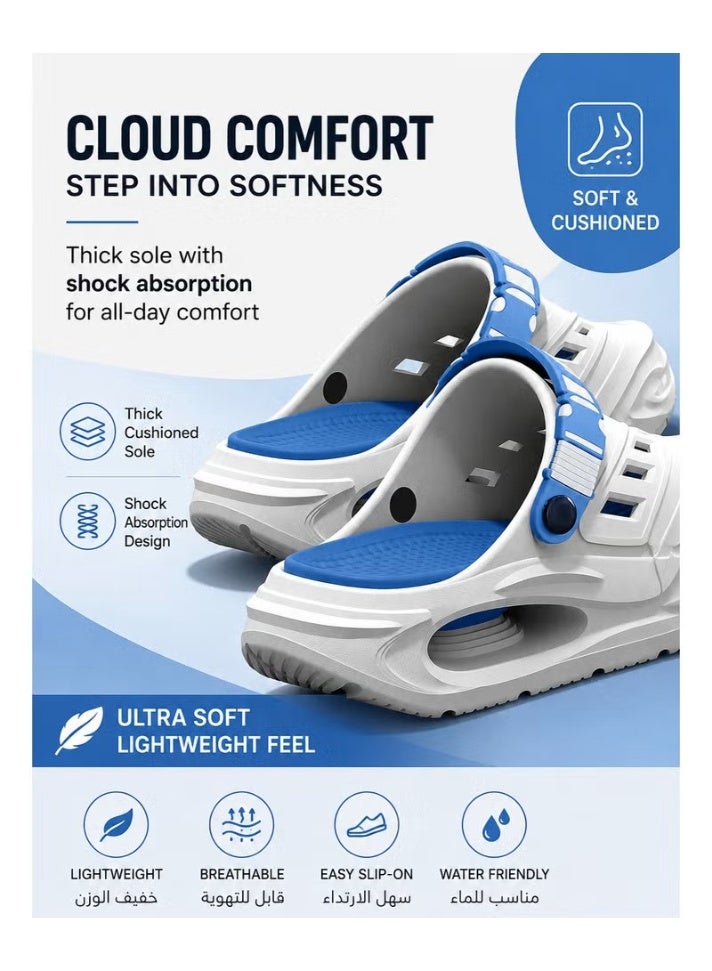 Cloud Slides for Men & Women with Removable Cushion Insole, EVA Shock Absorption, Breathable Hollow Design, Odor-Resistant Material, Lightweight Slip-On Sandals, Double-Layer Comfort Sole, Soft Non-Slip Bathroom & Beach Clogs, Quick-Dry Casual Indoor Outdoor Shoes for Summer, Home, Travel, Garden, Pool, Shower and Daily Walking - Image 5