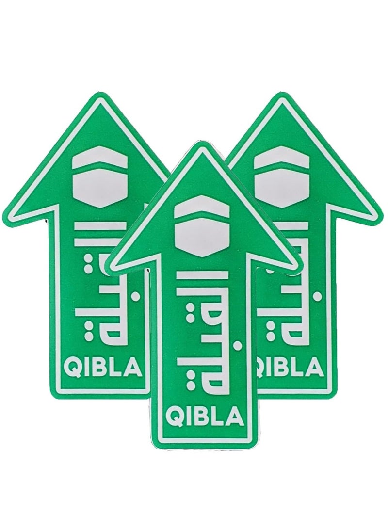 RYN Qibla Sign for Praying  3pcs Bundle of Vinyl Sticker Signage to indicate Qibla Vinyl Decal Stickers for Muslim Kaaba  ROUND 03 - Image 1