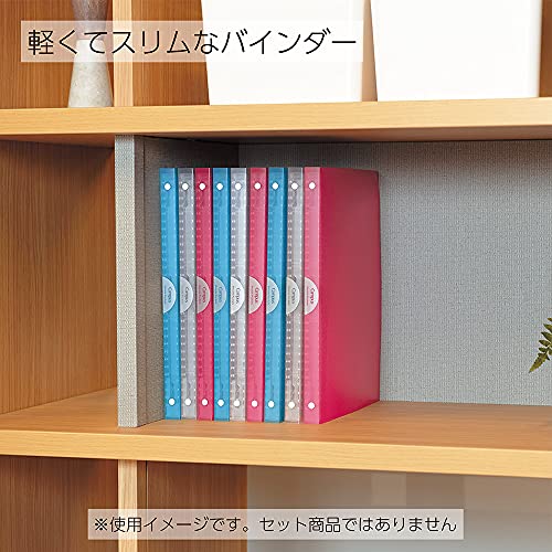 Kokuyo Campus Slide Binder, Adapt Slim, Double Pockets, A4, 30 Holes, Up to 65 Sheets, Transparent, Japan Import (RU-AP171T) - Image 2
