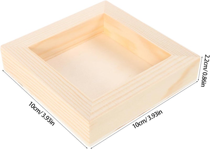 4pcs Unfinished Wooden Picture Frames Kit for DIY Craft Projects, Paintable Beige Wood Frames for Desktop Display and Wall Hanging, and School Art Showcase - Image 2