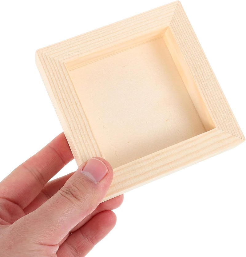 4pcs Unfinished Wooden Picture Frames Kit for DIY Craft Projects, Paintable Beige Wood Frames for Desktop Display and Wall Hanging, and School Art Showcase - Image 4