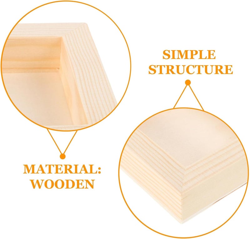 4pcs Unfinished Wooden Picture Frames Kit for DIY Craft Projects, Paintable Beige Wood Frames for Desktop Display and Wall Hanging, and School Art Showcase - Image 3