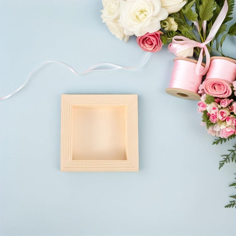 4pcs Unfinished Wooden Picture Frames Kit for DIY Craft Projects, Paintable Beige Wood Frames for Desktop Display and Wall Hanging, and School Art Showcase - Image 5