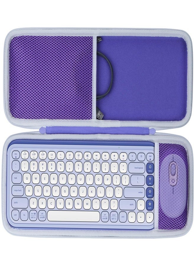 Lebakort Storage Case Compatible with Logitech POP ICON Combo Keyboard and Mouse Combo (Lilac Case) - Image 1