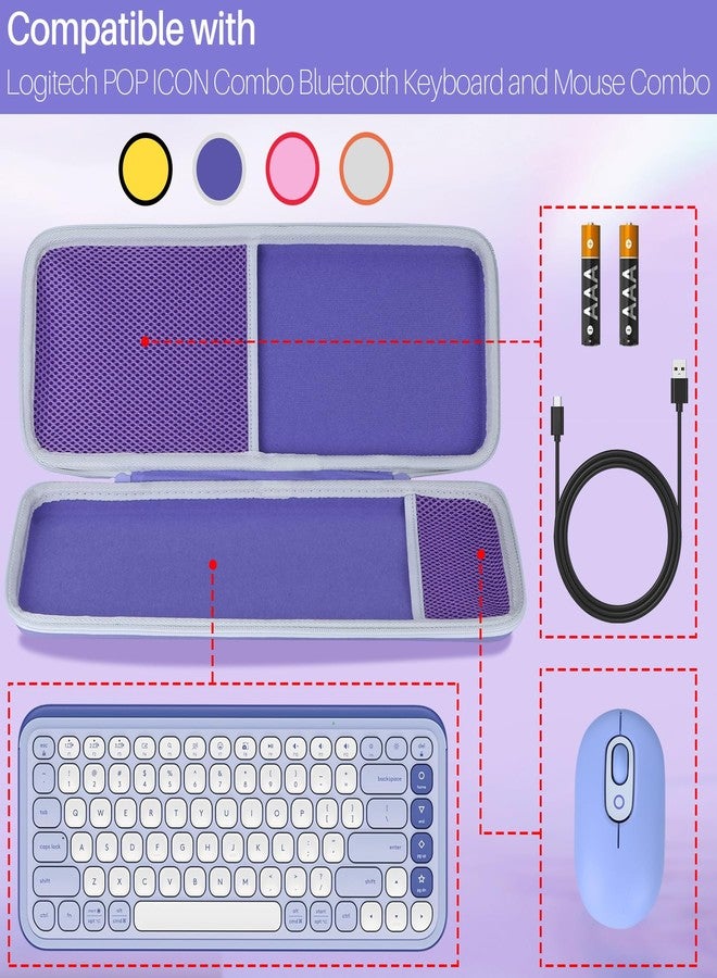 Lebakort Storage Case Compatible with Logitech POP ICON Combo Keyboard and Mouse Combo (Lilac Case) - Image 3
