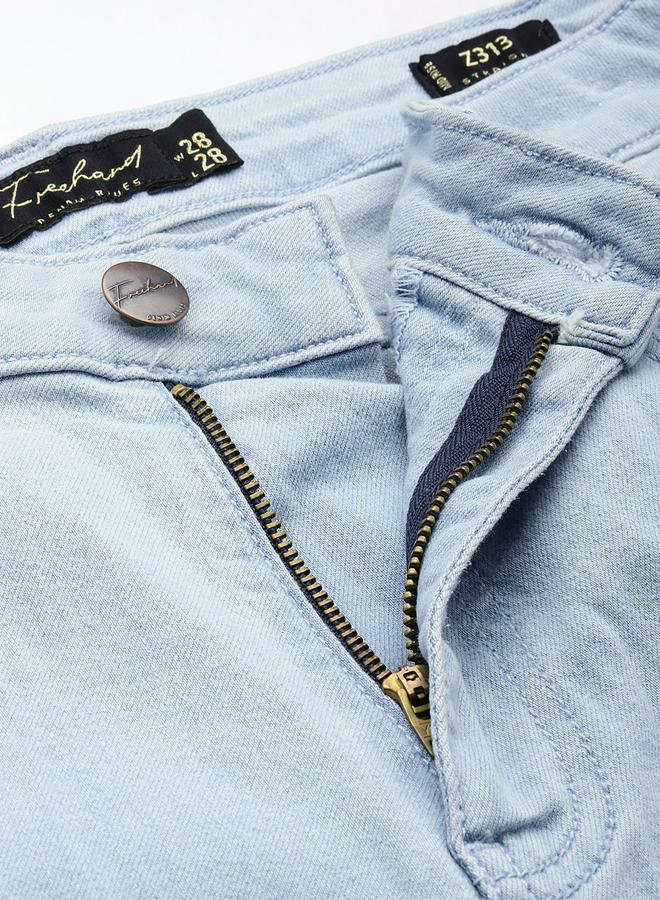 مرفوعة جينز سادة بقصة مستقيمة - Image 5