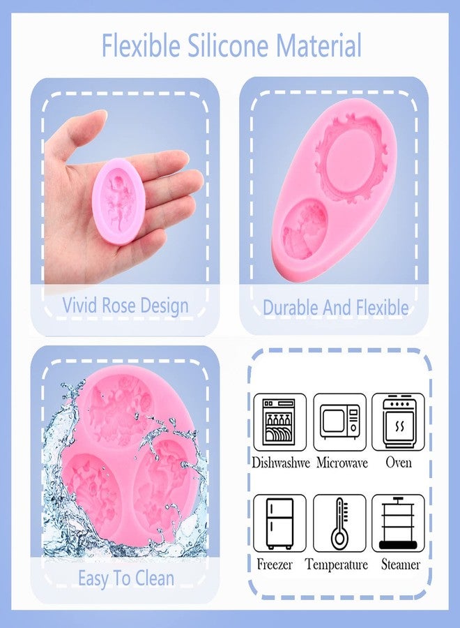 Mujiang Cameo Picture Frame Silicone Mold Angel Fondant Mold Fairy Candy Molds For Cake Decorating Cupcake Topper Resin Epoxy Jewelry Chocolate Polymer Clay Set Of 4 - Image 2