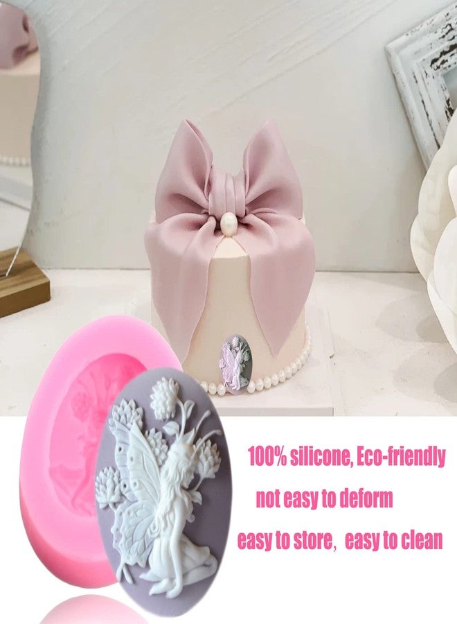 Mujiang Cameo Picture Frame Silicone Mold Angel Fondant Mold Fairy Candy Molds For Cake Decorating Cupcake Topper Resin Epoxy Jewelry Chocolate Polymer Clay Set Of 4 - Image 3