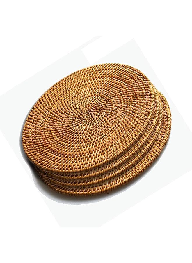 Trivets for Hot Dishes-Insulated Hot Pads,Durable Pot Holder for Table, Pots, Pans & Teapots,Natural Rattan Heat Resistant Mats for Kitchen,Set of 4, 7.87" Round (20CM)