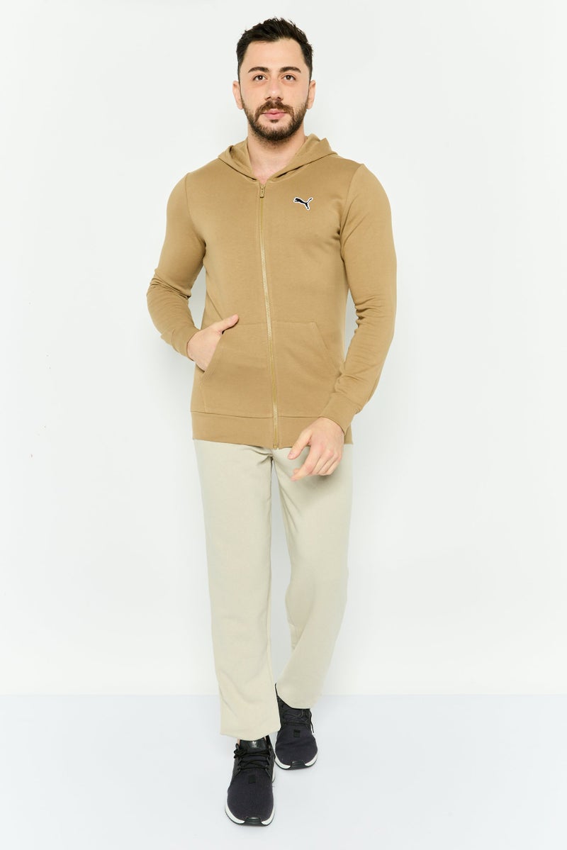 PUMA Men Sportswear Fit Long Sleeves Outdoor Hoodie, Tan  - Image 2