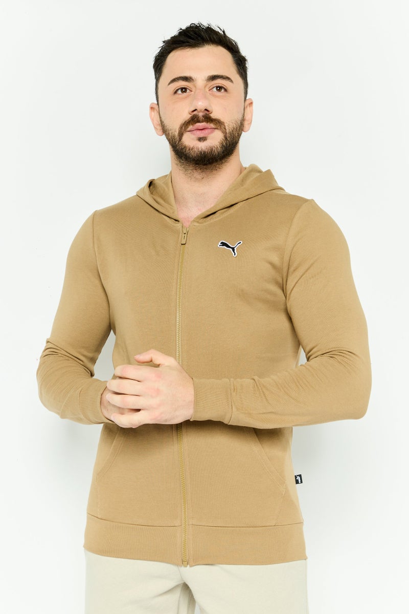 PUMA Men Sportswear Fit Long Sleeves Outdoor Hoodie, Tan  - Image 1