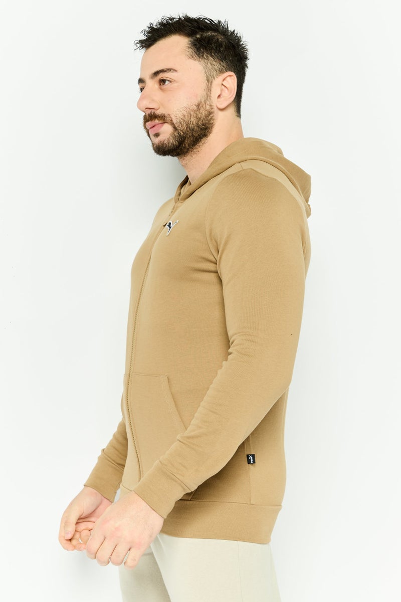 PUMA Men Sportswear Fit Long Sleeves Outdoor Hoodie, Tan  - Image 3