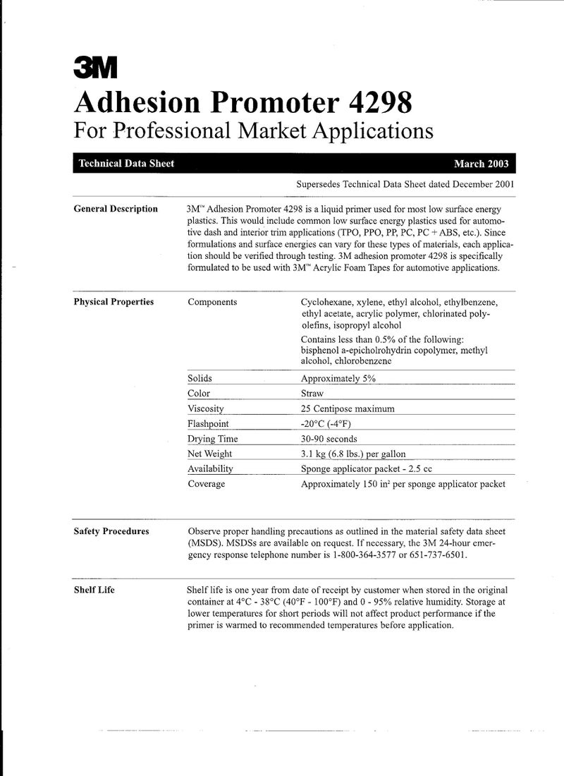3M 4298 Adhesion Promoter, 3 Sponge Applicators - Image 2