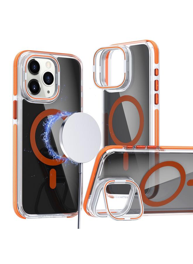 S-TOP Case For iPhone 11 Pro Max Magsafe Dual-Color Transparent Black Lens Holder Phone Case - Image 1