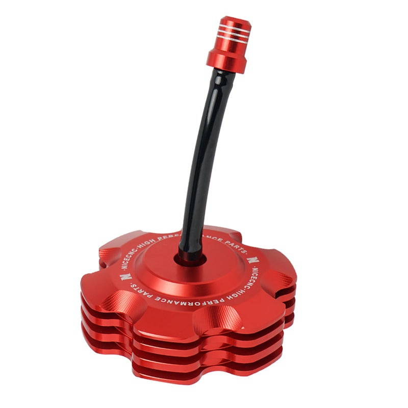 NICECNC Gas Cover Tank Cap with Hose Red Compatible with Yamaha Raptor 700 YFM700 2013 2015 2016 2017 2018 2019 20202024 Raptor 700R YFM700R 2009 2011 2012 2013 20152024 See Fitments