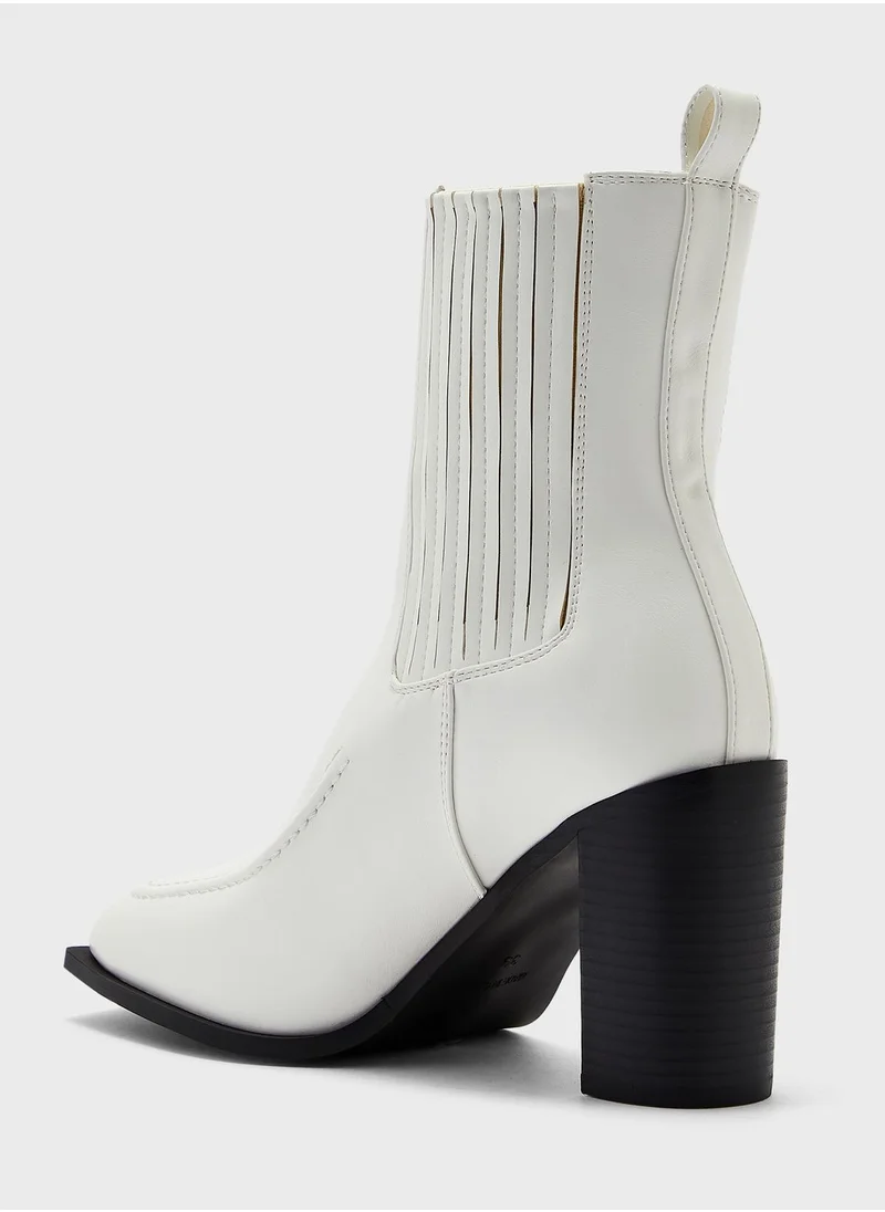ELLA Block-Heel Ankle Boots