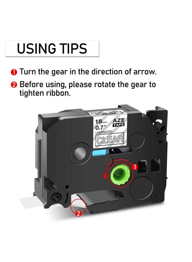 Greencycle 2 Pack White On Clear Laminated Label Tape Compatible For Brother Aze 145 Tze145 Tz145 18Mm 3 4 Inch X 26.2 Ft Labeling Replacement For Ptouch Pt P700 Pt D600 Pt D400 Label Maker - Image 4