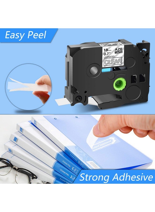 Greencycle 2 Pack White On Clear Laminated Label Tape Compatible For Brother Aze 145 Tze145 Tz145 18Mm 3 4 Inch X 26.2 Ft Labeling Replacement For Ptouch Pt P700 Pt D600 Pt D400 Label Maker - Image 2