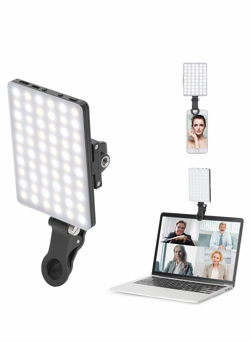 KASTWAVE LED High Power Rechargeable Clip Fill Video Light, Conference Kit 3 Modes, for Phone, iPad, Laptop - Image 1