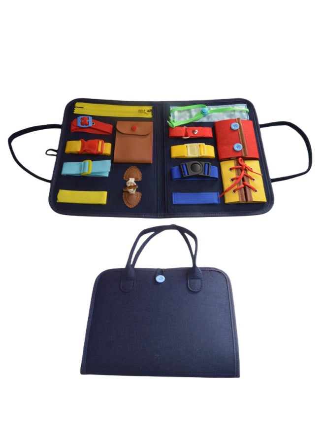 لوح تعلم اللباد للأطفال ألعاب التعليم المبكر التدريب العملي على تحريك الدماغ، ألعاب تعليمية لباد مشغولة بإبزيم للتعلم - اللون: النمط 1 - Image 1