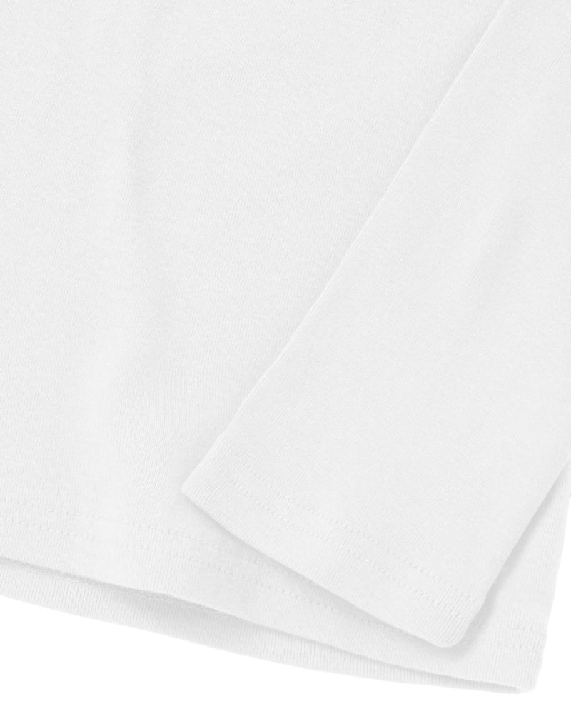 GIVON Men’s Slim Fit V-Neck Long Sleeve T-Shirt – 100% Cotton Ribbed Knit – Midweight Base Layer or Standalone Top / DCP053-WHITE-XXL - Image 5