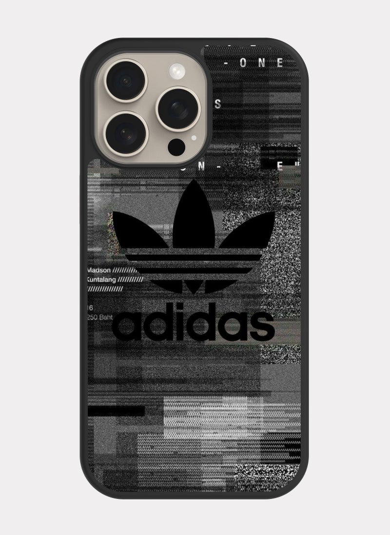 بكسلات كفر ايفون 15 برو ماكس اديداس اسود و ابيض - Image 1