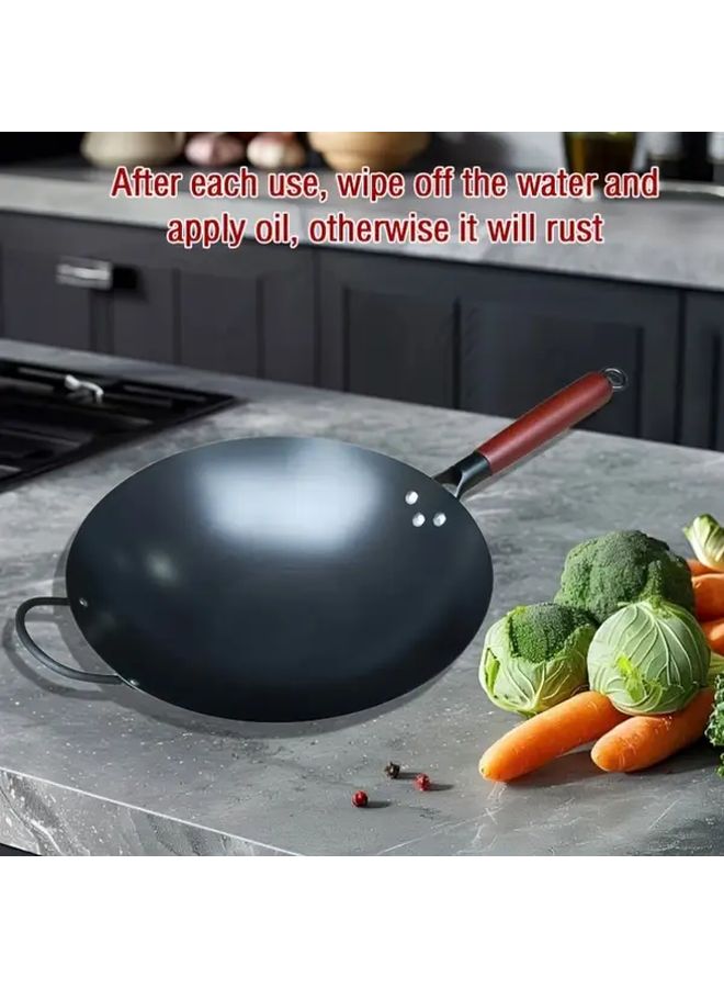 Stainless Steel Rust Resistant Cast Iron Wok Pan 15 75 Inch Nonstick - Image 1