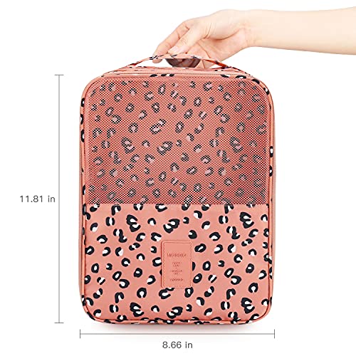 Mossio Shoe Travel Bags,Mossio Double Layer Closet Storage Organizer for Packing Multi Pink Leopard - Image 2