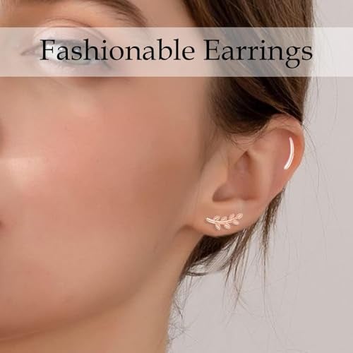 VAMA FASHIONS 5 Pair 18K Rose Gold Plated Stud Earrings Anti Tarnish Hypoallergenic Waterproof Cartilage Ear Studs multiple Piercing Combo Set For Women & Girls - Image 2