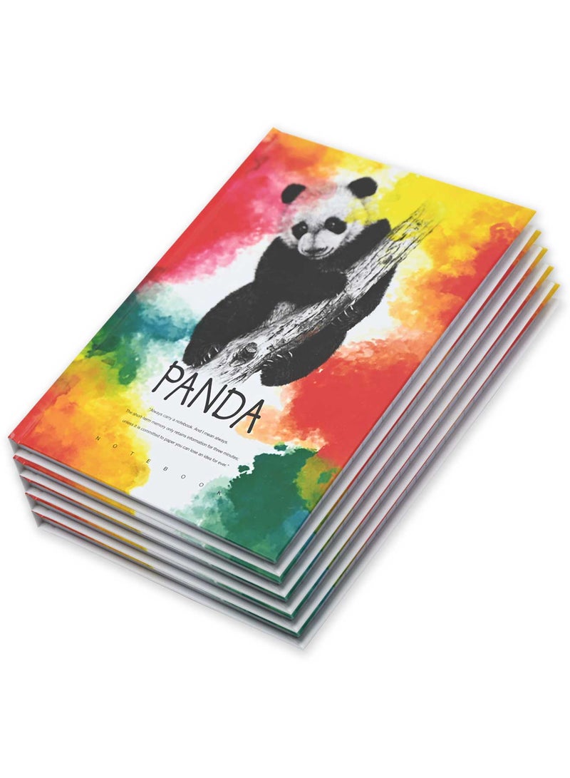 FIS Pack Of 5 Hard Cover Notebook, 96 Sheets A4 Panda Design 3 -FSNBHCA496-PAN3 - Image 3