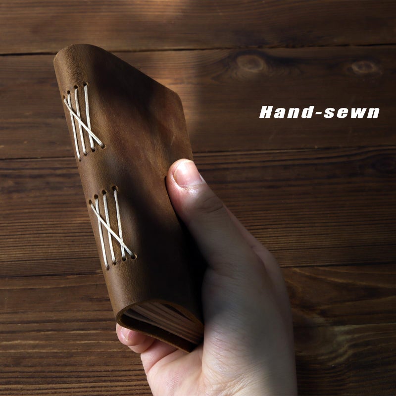 Fishknow Pocket Notebook with Pen,Genuine Leather Journal Mini Notebook Small Unlined Notepad for Women Men - Image 5