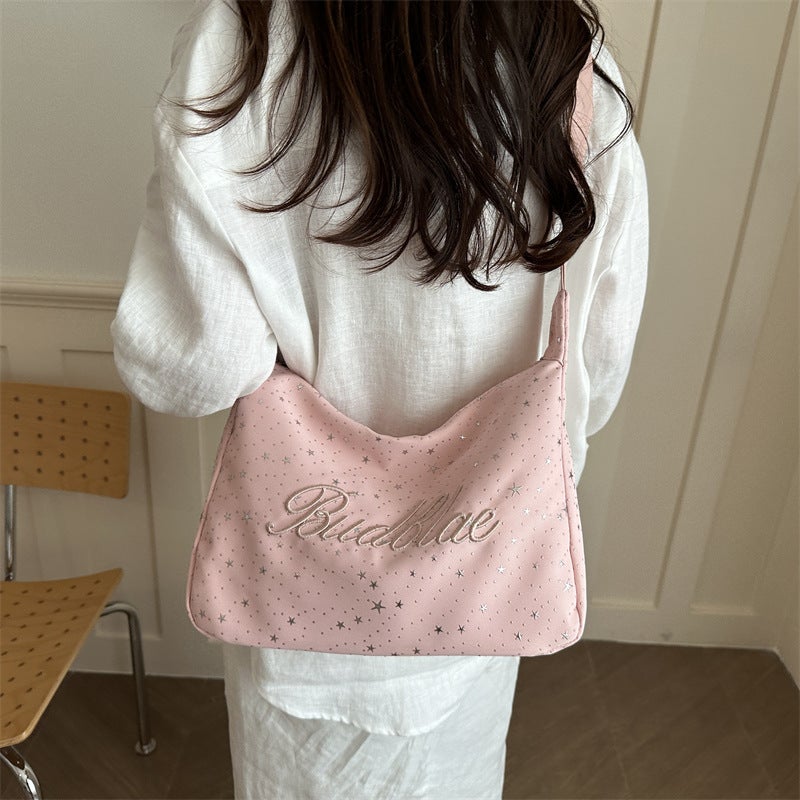Women's Korean Style Star Embroidered Crossbody Bag - Image 2